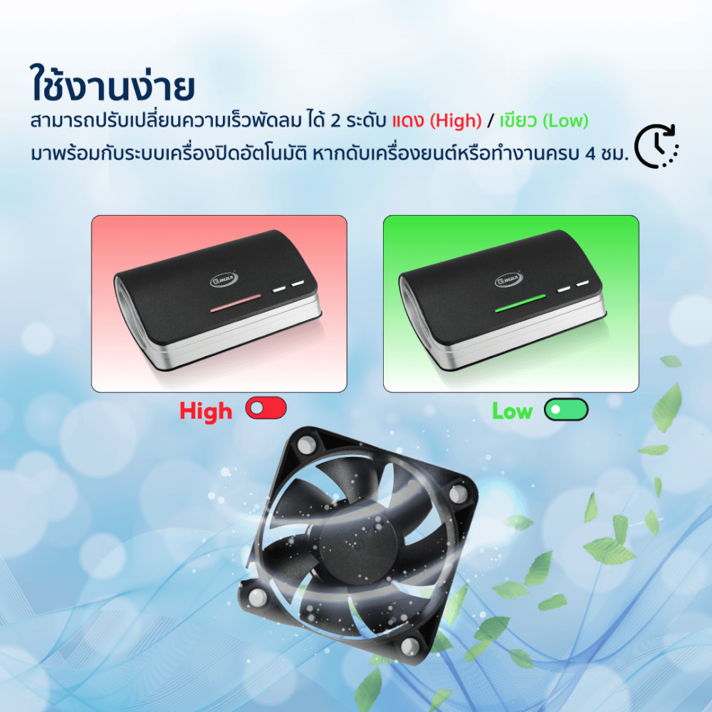 เครื่องฟอกอากาศในรถยนต์ GMAX AP-004 